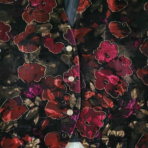 Vintage Whimsigoth Velvet Floral Vest S S Depop