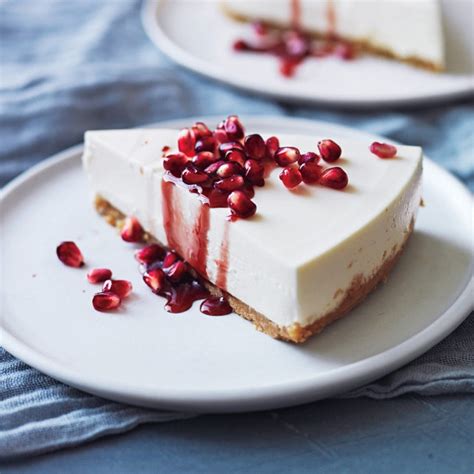 Greek Yogurt Cheesecake With Pomegranate Syrup Recipe Epicurious