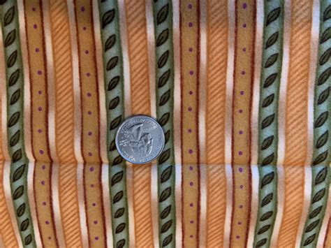 32 Northcott Herbal Garden Green Tan Stripe Cotton Flannel Fabric