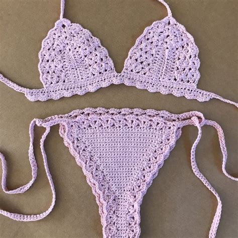 Set Di Bralette Bikini In Pizzo Modello Mondo All Uncinetto Estivo