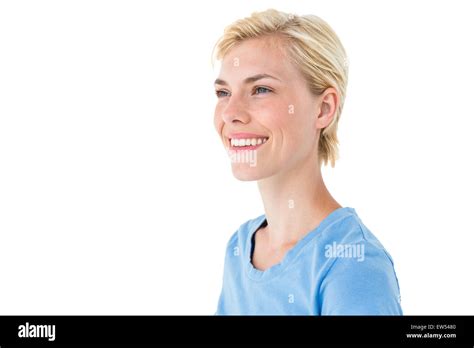 Happy Blonde Woman Smiling Stock Photo Alamy