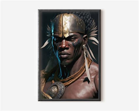 Ogun The Orisha Of Iron Art Print African Art Yoruba Religion Warrior