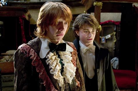 Harry and Ron preparing for the Yule Ball — Harry Potter Fan Zone