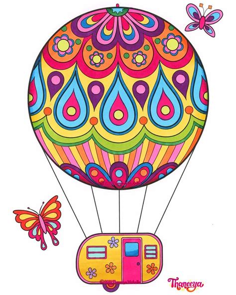 Hot Air Balloon Trailer Coloring Page From Thaneeya Mcardle S Happy