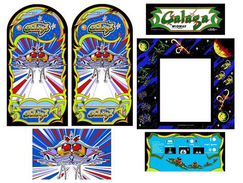 GALAGA Arcade Cabinet Graphics for Reproduction Marquee Bezel CPO Side ...