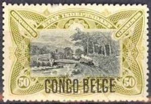 Stamp M Pozo Railway Bridge Typographic Overprint CONGO BELGE