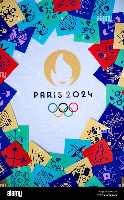 PARIS FRANCE MARCH 26 2024 Visual Identity Of Summer Olympics In