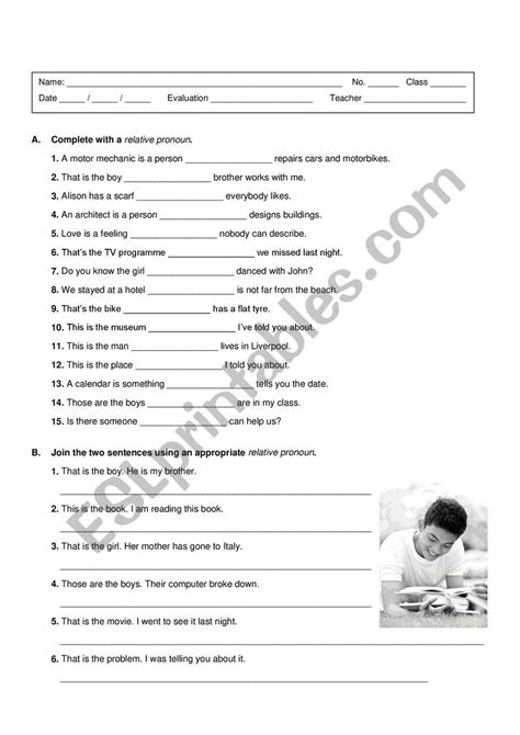 relative pronouns - ESL worksheet by smbeto