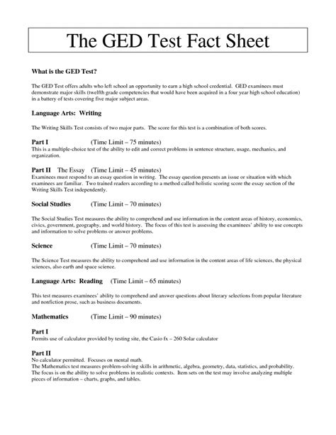 Ged Printable Practice Test