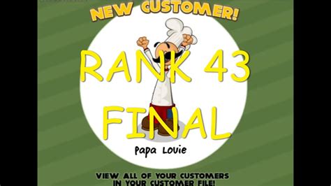 Papa S Burgeria Rank Papa Louie Final Youtube