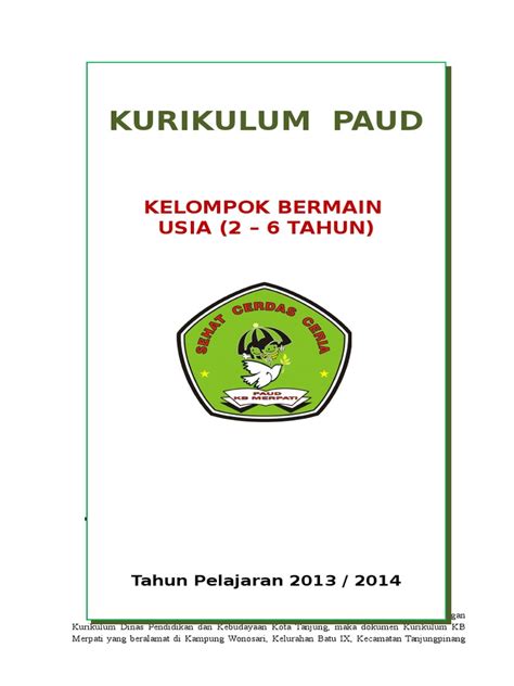 Detail Contoh Kurikulum Paud Koleksi Nomer 13