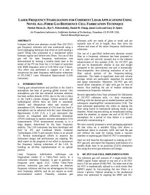 Fillable Online Trs New Jpl Nasa Laser Frequency Stabilization For