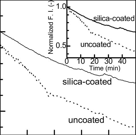 Fluorescence Intensities Of Silica Coated Fluorescent Microspheres And