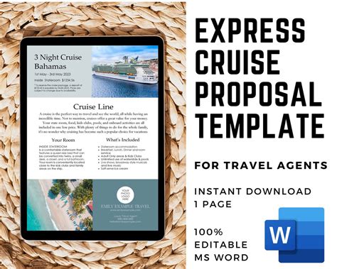 Travel Agency Cruise Proposal Template Word Cruise Itinerary Template