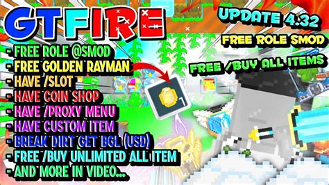 FREE GOLDEN RAYMAN FREE ROLE SMOD NEW GROWTOPIA PRIVATE SERVER