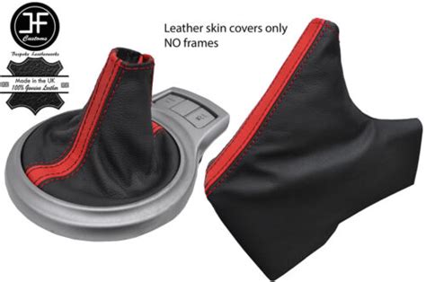 BLACK RED STRIPE LEATHER SHIFT E BRAKE BOOT FOR SCION FR S SUBARU BRZ