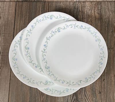 Vintage Corelle Country Cottage Dinner Plates Set Of 4 Blue Hearts 10