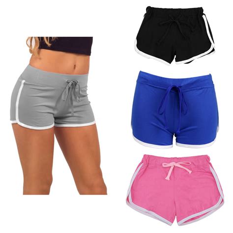 Womens Sports Shorts Gym Workout Waistband Skinny Yoga Shorts