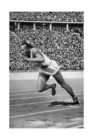 'Jesse Owens at the Start of the 200 Metres at the Berlin Olympic Games ...