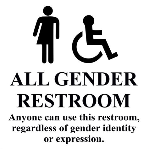 All Gender Restroom Sign Inclusive Gender Neutral Door Sign Etsy