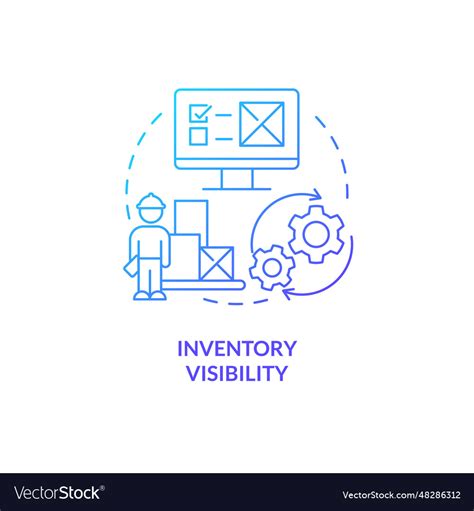 2d Inventory Visibility Gradient Line Icon Concept