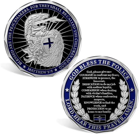 St Michael Police Challenge Coin Police Officers Prayer Coin Amazon