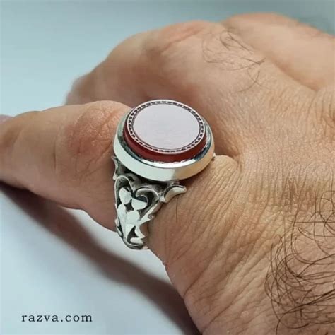 Bague Agate Rouge En Argent Fait Main Homme Et Femme Razva