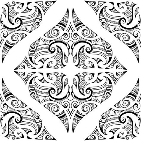 vector seamless pattern. geometrical maori style. black and white 34527601 Vector Art at Vecteezy