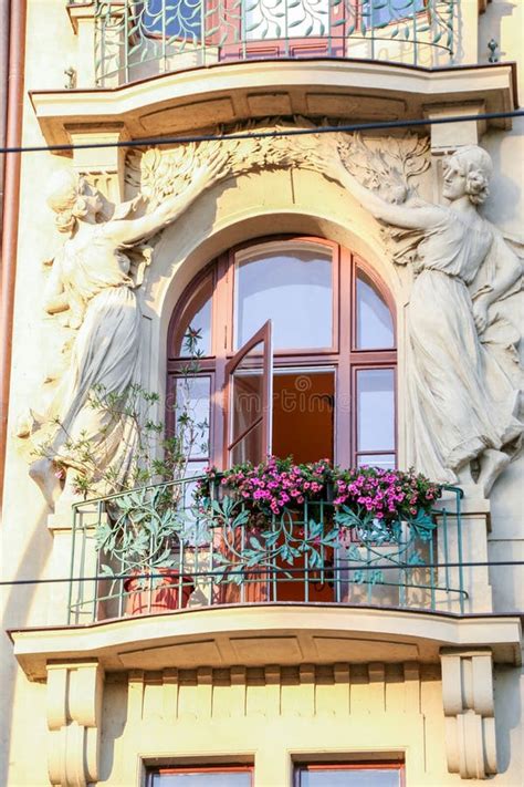 Art nouveau in Prague stock photo. Image of decor, landmark - 111862070