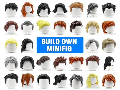 Build Your Own Lego Minifigure Choose Lego Minifigure Hair Etsy