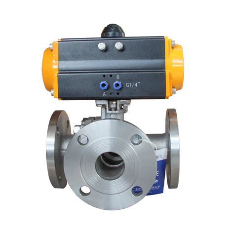 Dkv Pneumatic Actuated Flanged Ss Way Ball Valve Double Acting Ansi