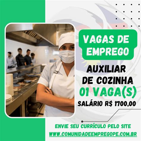 Auxiliar De Cozinha Sal Rio De R Para Empresa Do Segmento