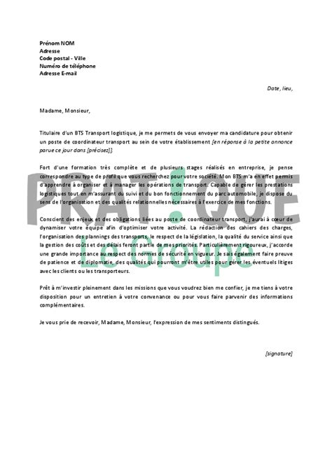 Lettre De Motivation Logistique