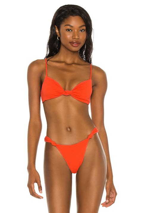 Vix Swimwear Erin Knot Bikini Top In Coral Firenze REVOLVE