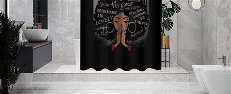 Xvwj African American Shower Curtain Set Cool Black Queen