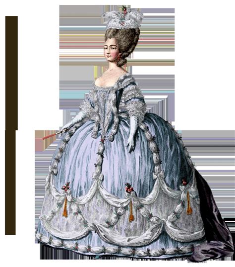 1774 French Fashion Plate Png From The Time Of Marie Antoinette In