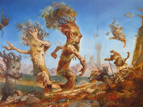 Ents Marching By Justin Gerard Middle Earth Art Tolkien Art Tolkien