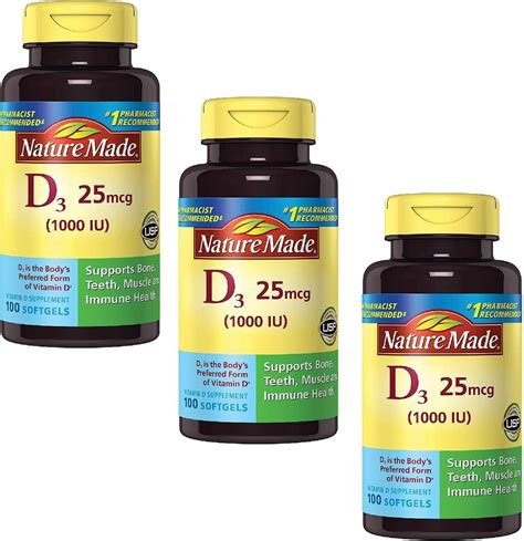 Nature Made D3 1000iu Vitamin D Supplement Liquid Softgels 180 Ct Pack Of 3