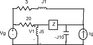 Solved Find The Value Of Z In The Circuit If Vg J Chegg