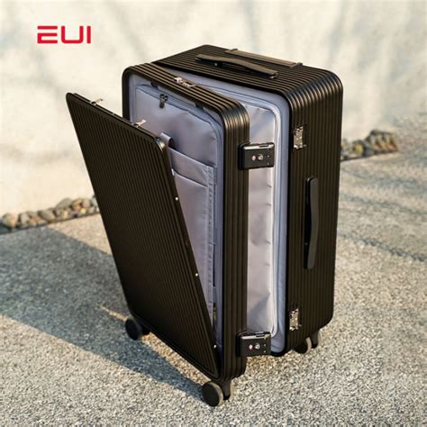 Metallic Aluminium Magnesium Alloy Trolley Case Universal Wheel Side