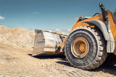 Wheel Loader on a Construction Site Stock Photo - Image of caterpillar, industry: 75875406