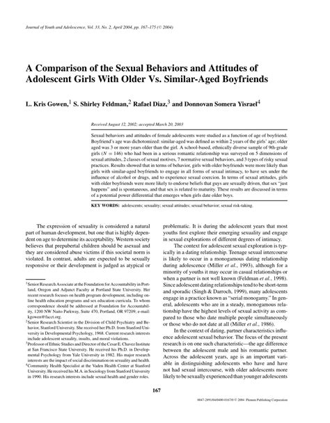 Pdf A Comparison Of The Sexual Behaviors And Attitudes Of Adolescent