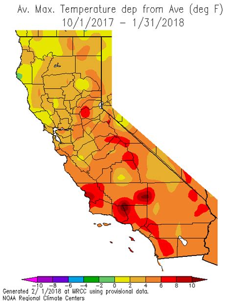 Maps: California Temperature and Precipitation 2017-2018 Water Year ...