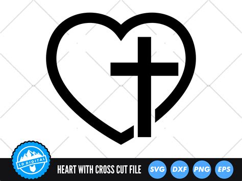 Christian Cross SVG Cross Heart SVG Grafik Von Lddigital Creative