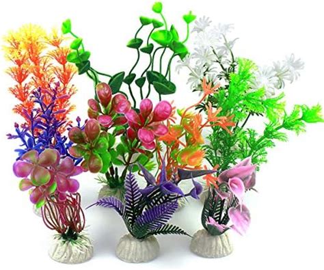 Aquarium Fish Tank Plastic Plants 10 Pcs Aquarium Plants Fish Tank