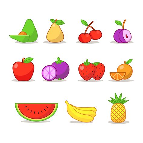 Conjunto De Iconos De Frutas 830928 Vector En Vecteezy