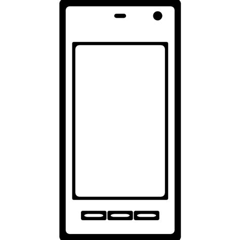 Mobile Phone Outline With Three Rectangular Buttons Vector SVG Icon ...