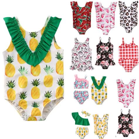 Bañador de verano para niñas pequeñas traje de Bikini con estampado de frutas trajes de baño