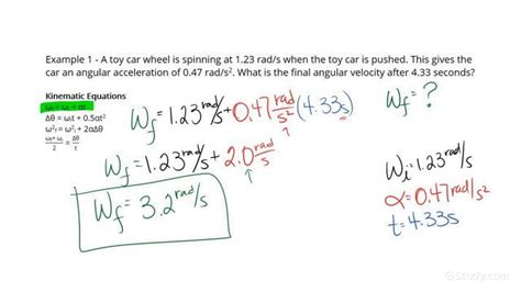 Using Kinematic Equations To Solve For An Unknown Angular Velocity