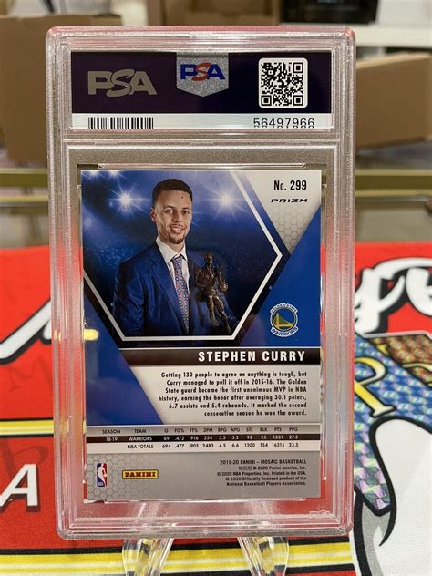 Stephen Curry 2019 Red Wave Tmall Panini Mosaic Prizm Psa 10 299 EBay